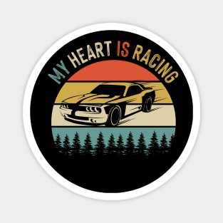 Fathers Day Retro Vintage Speedway Car Racing Magnet